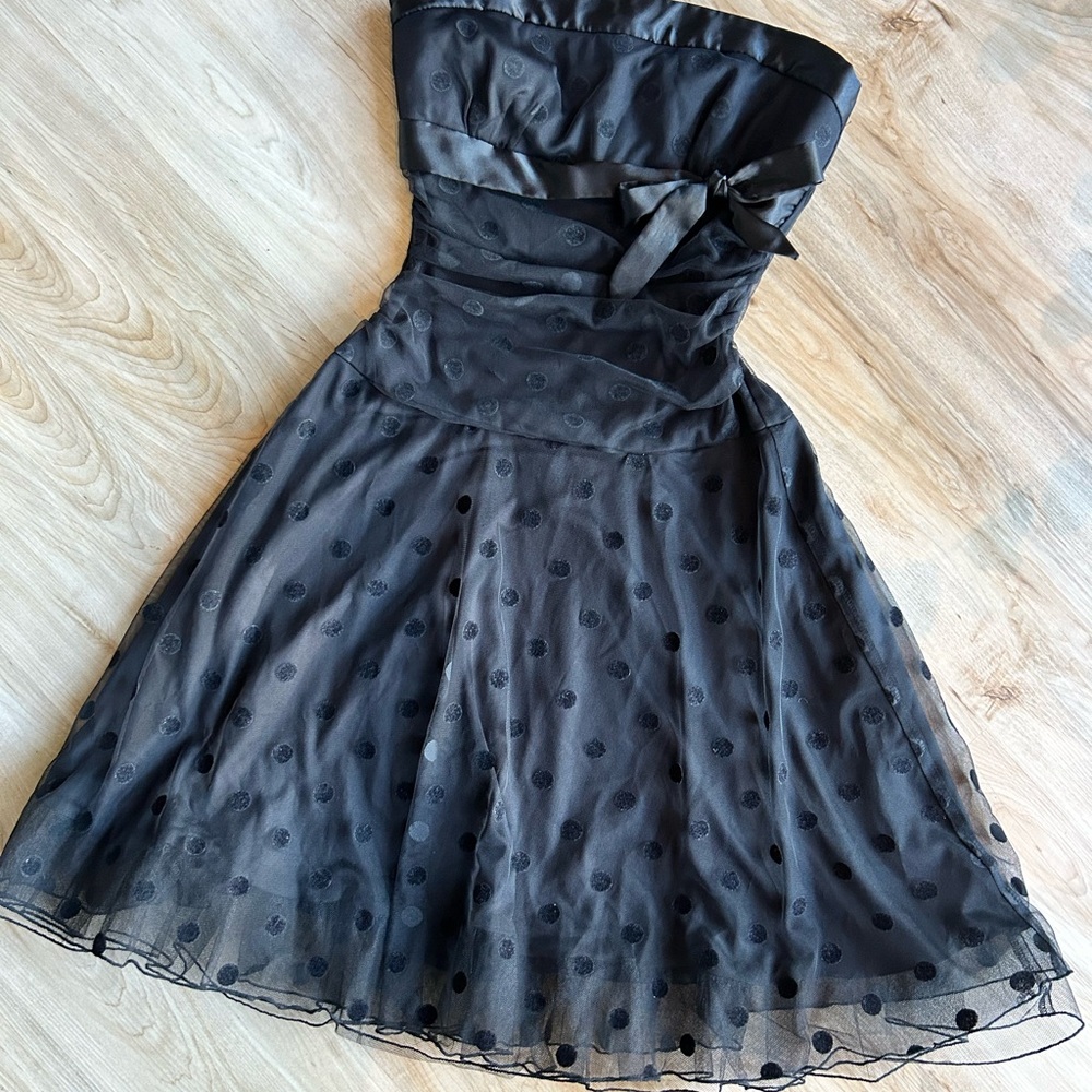 Le Chateau Black Strapless Fit and Flare Dress